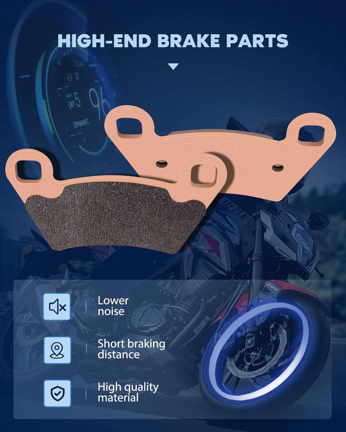 ECCPP Brake Pads Fits for Polaris Ranger 500 4x4 2002-07 2011-12/Ranger 500 2x4 2005-07 2017-22/Ranger 570 Mid 2014-23/Ranger 400 4x4 2010-14/Ranger 700 XP, FA354 Front and Rear Brake Pads