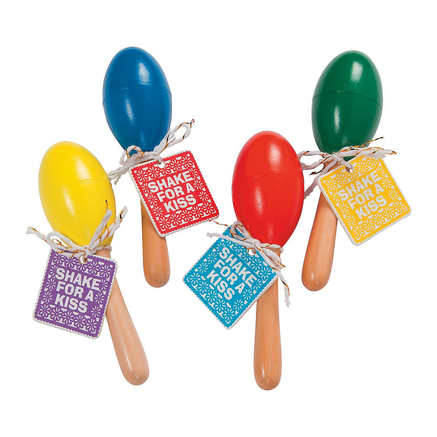 Shake For A Kiss Wedding Maracas with tags (bulk set of 24) Wedding Party Supplies