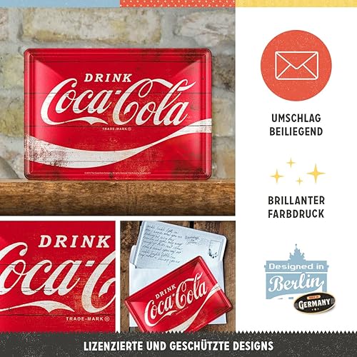 Miniatura 3 de Nostalgic-Art 10275 Coca-Cola-Logo Red Wave - Tarjeta de metal, 3.9 x 5.5 in, multicolor