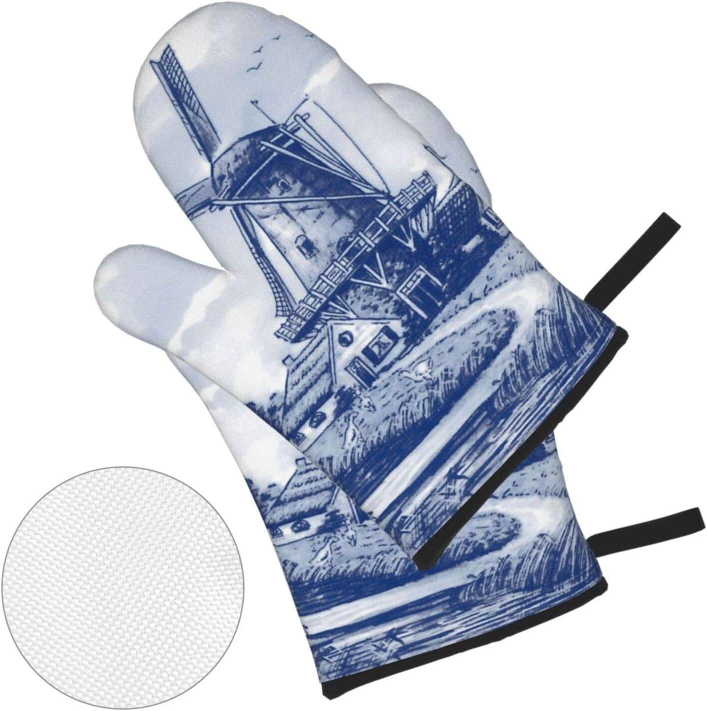 4pcs Oven Mitts and Pot Holders Set,Heat Resistant Oven Glove,Heat Resistant Pot Holders,for Cooking Baking BBQ Kitchen Sets (Style 1)