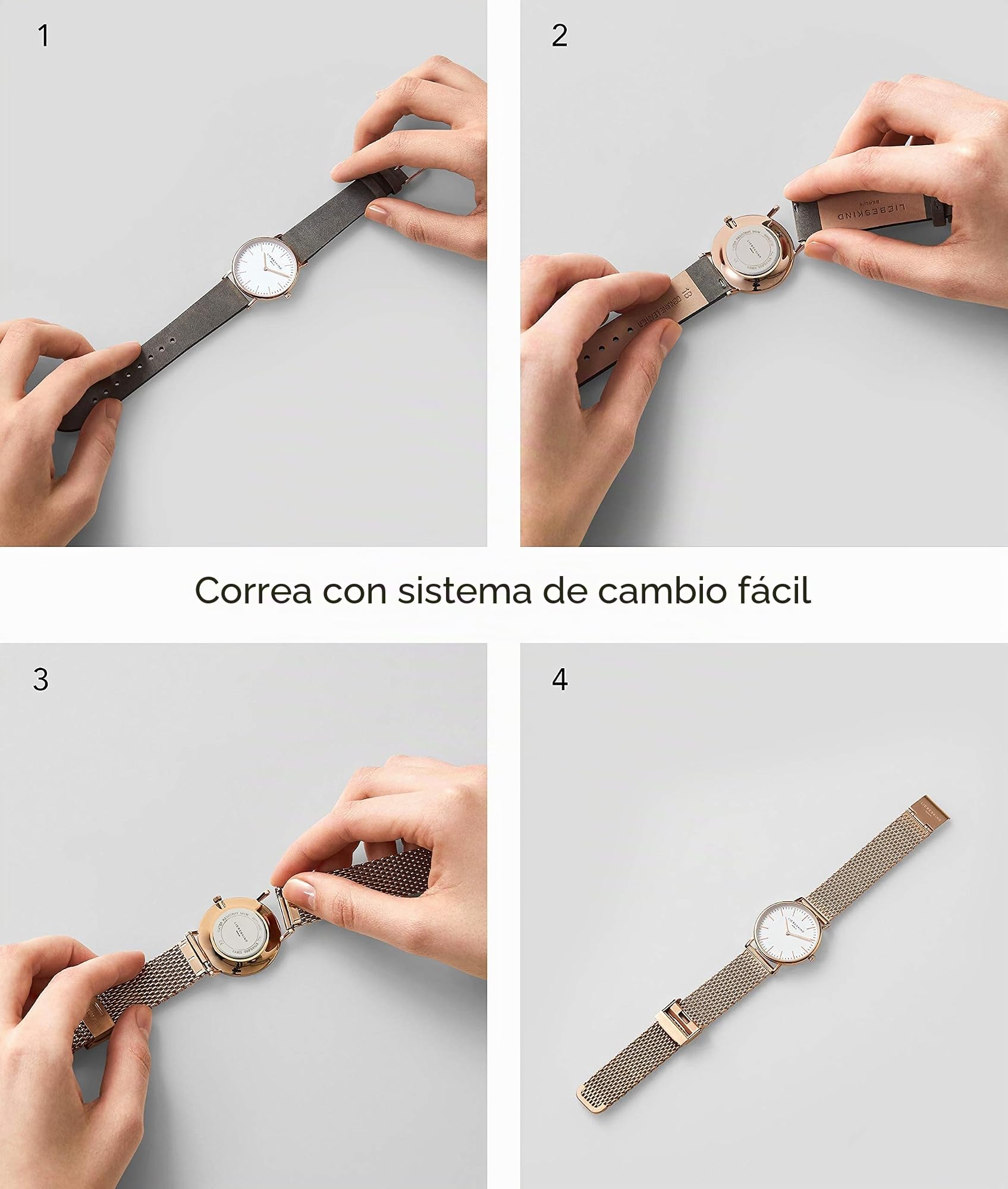 Liebeskind Berlin Reloj De Pulsera para Mujer – 38 Mm Redondas Caja – Reloj De Cuarzo con Correa De Cuero – 5 ATM Resistente Al Agua – Apto para El Día A Día & Elegantee