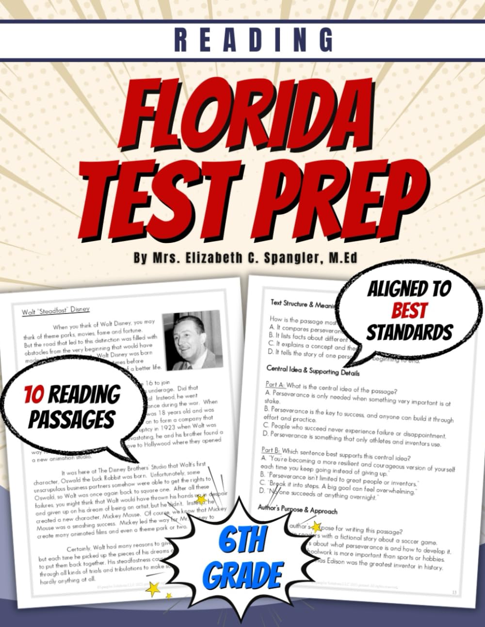 Florida Reading Test Prep for 6th Grade: Test Prep Reading Passages for 6th Grade Reading Comprehension Skills