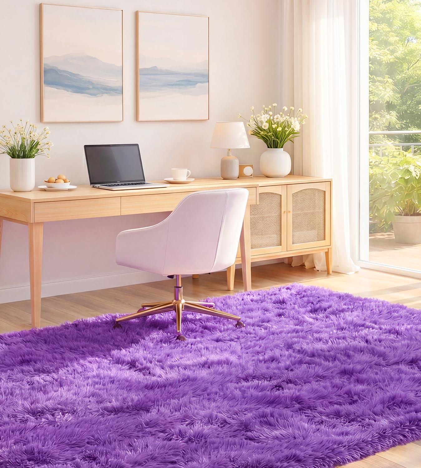ROHATIM Hochflor Teppich Wohnzimmer Super weich Shaggy Teppich Flauschiger,Soft Area Rug Schlafzimmer Teppiche Super weich Fluffy Kindermatte