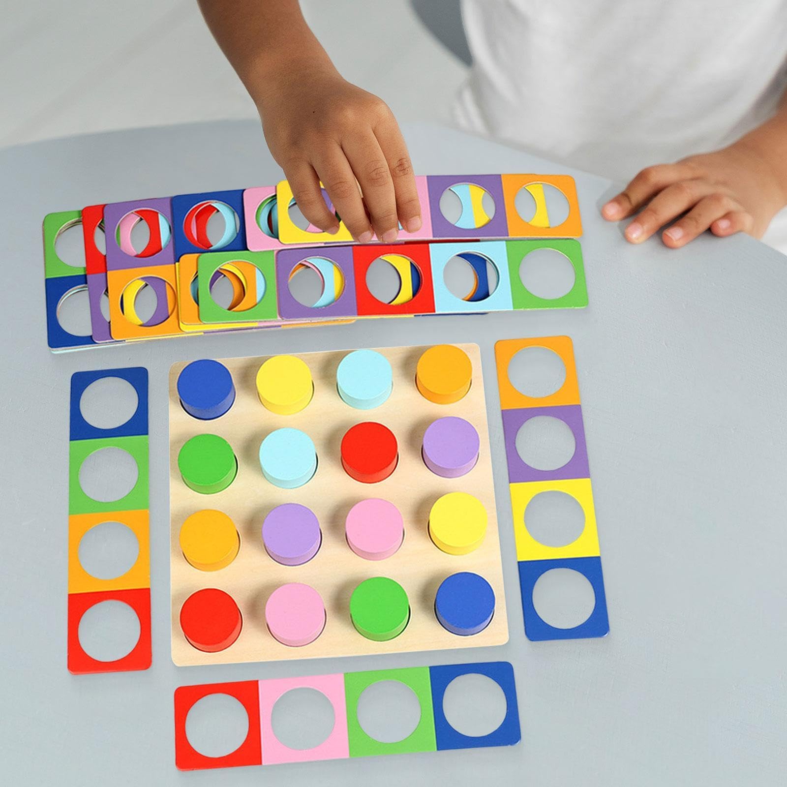 Sharplace Rompecabezas de Madera para Combinar Colores, Actividad para Niños de 1, 2 Y 3 años
