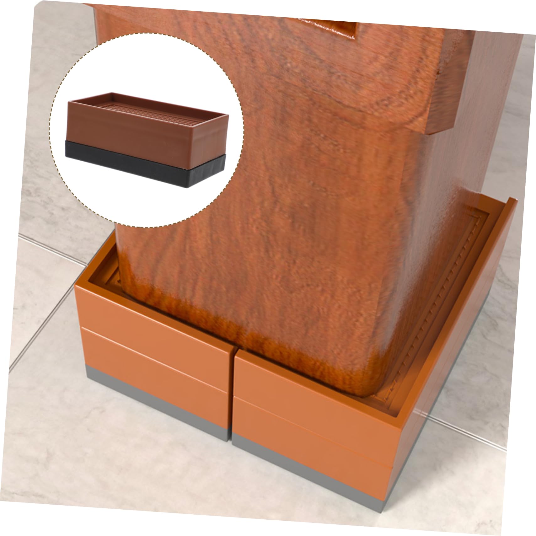 SWOOMEY 4Pcs Table Risers Furniture Lifts Height Pads with Non Slip Design for Sofa Bed Desk and Cabinet for Space Optimization and Easy Cleaning