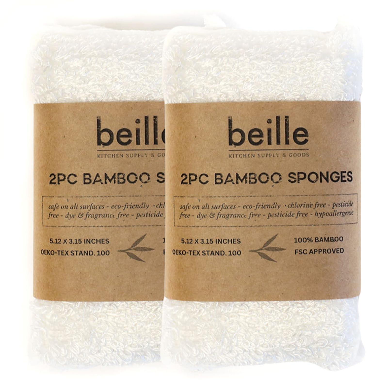 Snapklik.com : 100% Bamboo Dish Sponges Kitchen Essentials Cleaning ...