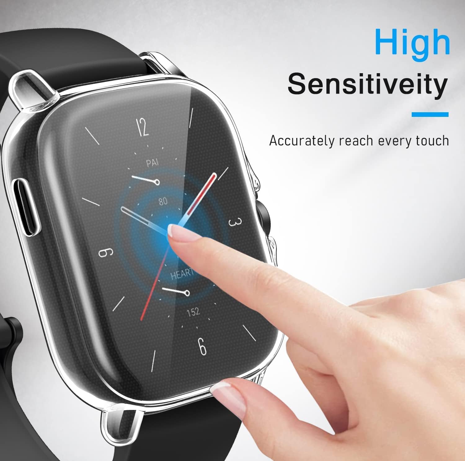 Ivoler 3 Pièces Dur PC Coque Avec Protection écran En Verre Trempé Pour Amazfit GTS 2 Mini, Couverture Complète Étui De Protection Anti-Rayures Bumper