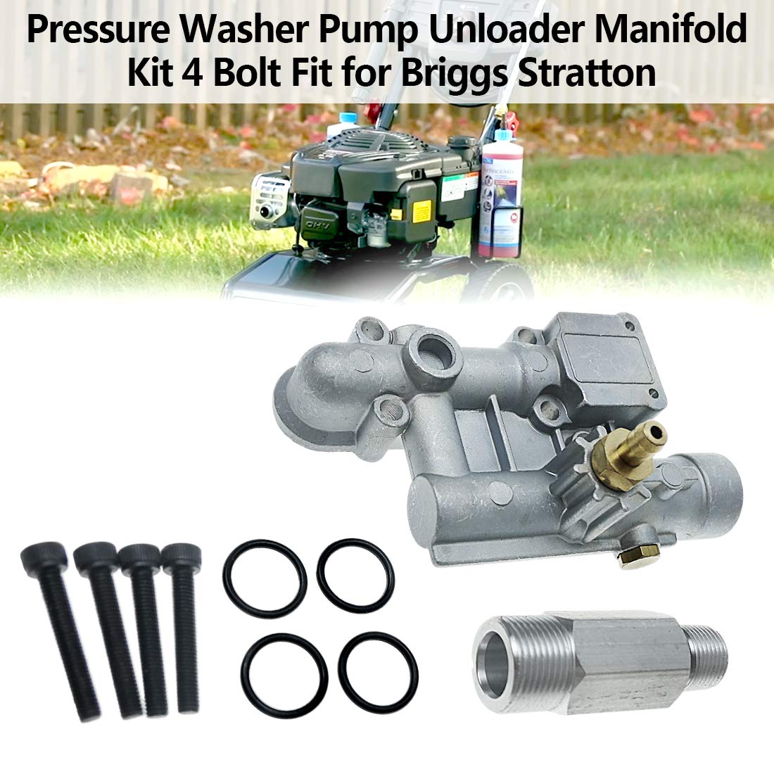 Kit de colector de lavado a presión 16031 para Briggs Stratton, con bombas de lavado a presión eléctrica de 4 pernos 190627GS 190574GS 020228