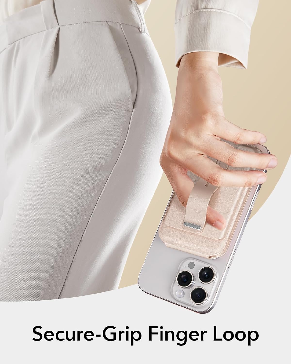 ESR Aura for MagSafe Wallet Stand w Grip, RFID Blocking w MagSafe Ring, 5 Card Holder for Phone Case, Magnetic Wallet for iPhone 17/16/15/14/13/12(Not for Mini), Selected Samsung,Desert Titanium - Image 7