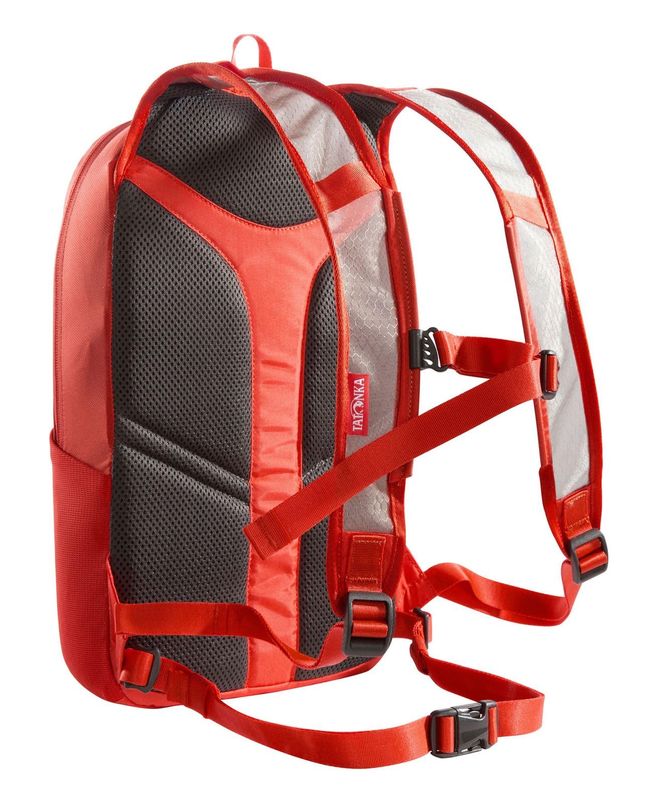 Tatonka Fahrradrucksack Baix 10L - Kleiner, leichter Outdoor-Rucksack mit Helmhalterung und 10 Liter Volumen - Herren und Damen (red orange)