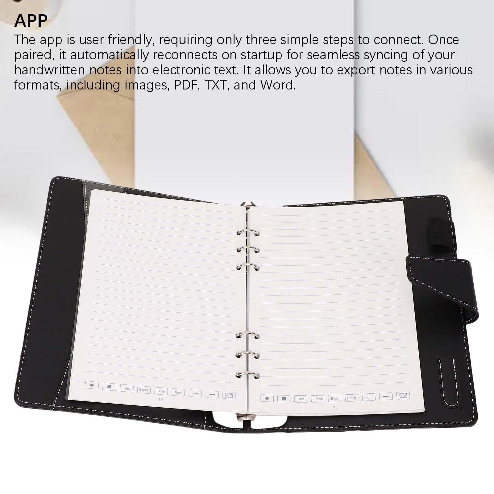 Conjunto de Cuaderno de Lápiz Inteligente Digital Smart, Cuaderno Página de Lápiz Inteligente 64 con Recargas con Bolígrafo, Almohadilla Escritura Electrónica Reutilizable