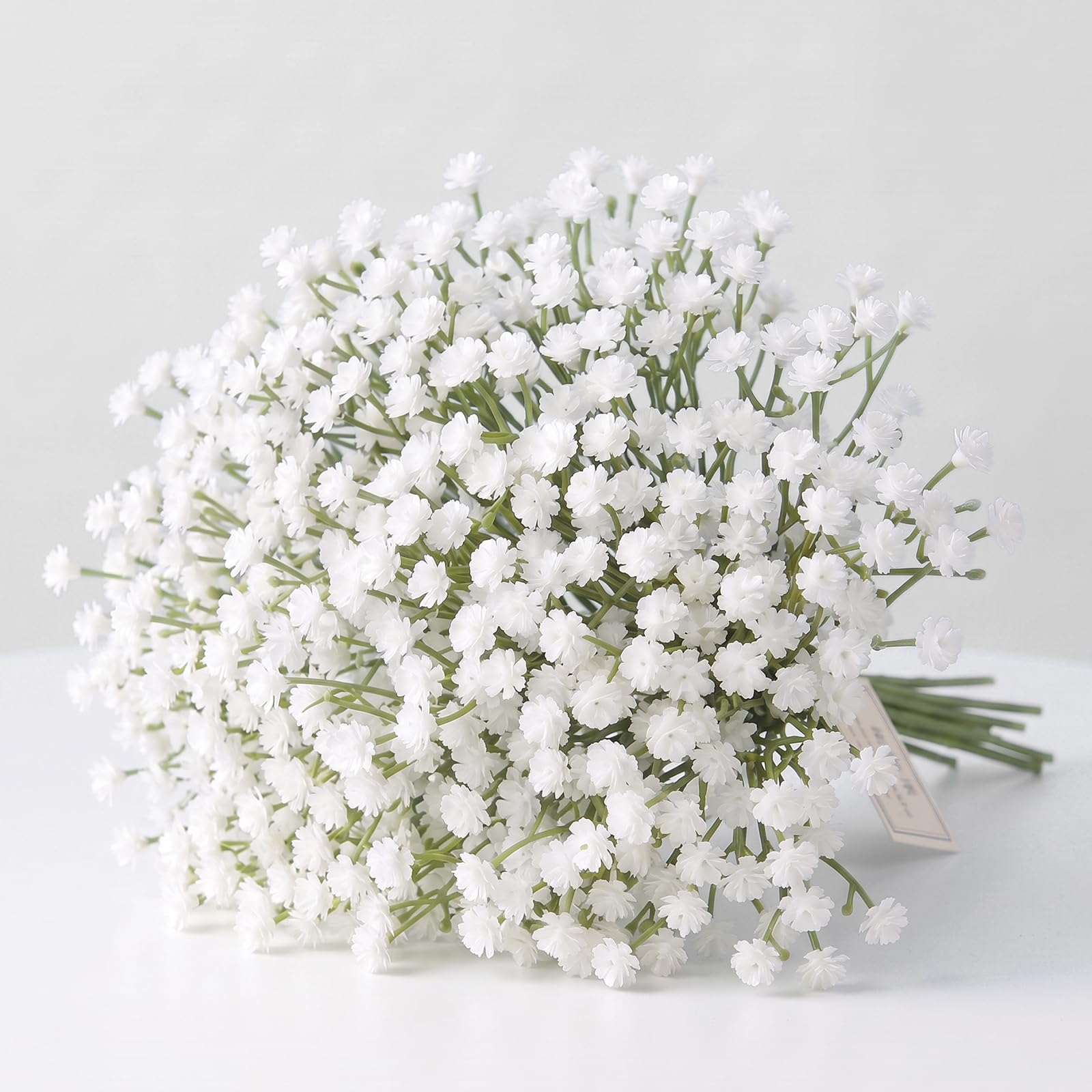 ForestM 18Pcs White Gypsophila Artificial Flowers, Faux Flowers Real Touch