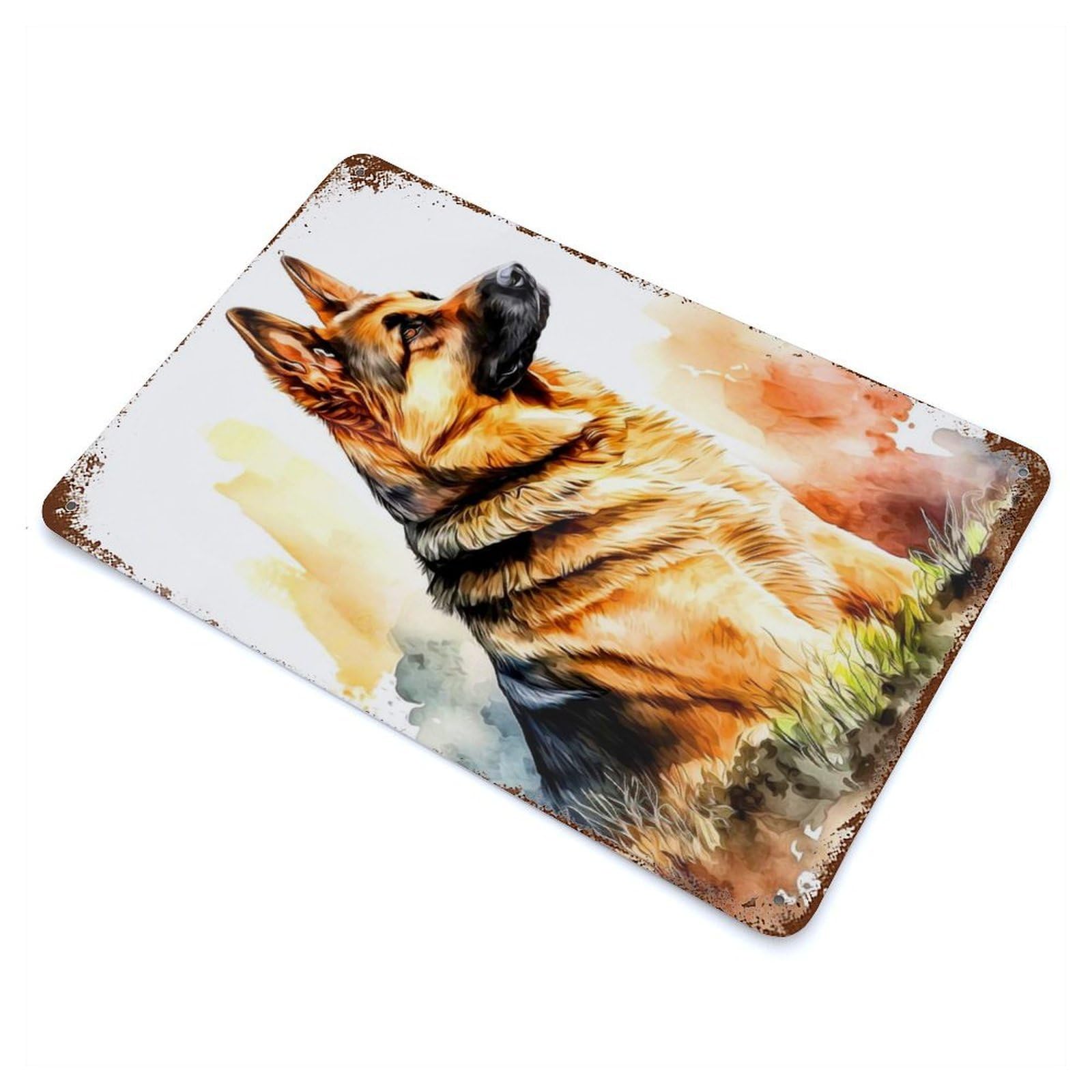 Rust Effect Shepherd Vintage Rust Metal Sign 11.8"x7.9", Farmhouse Wall Decor for Basement, Hobby Room And Garage Decor