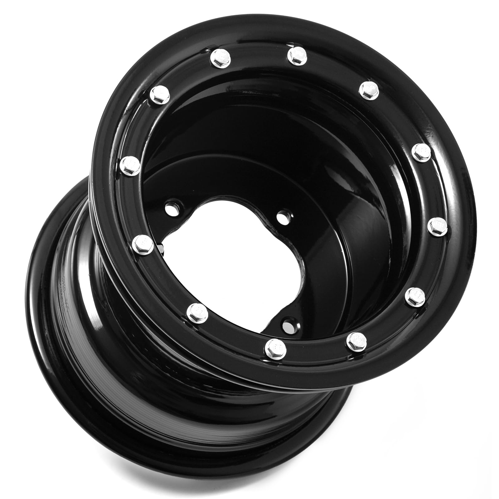 9" Rear Wheels Rims 3+5 4x115 Fit Most Yamaha Sport ATV's Raptor 125/250/660/700 YFZ450 YFZ450R YFZ450X Banshee Warrior 350 4-hole (Set of 1)