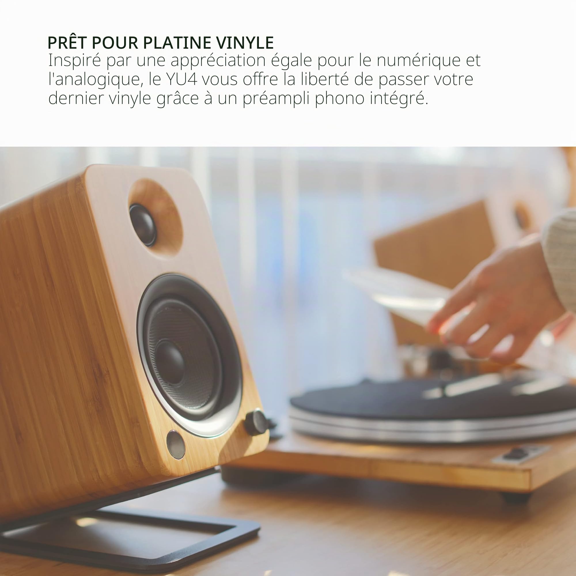 Kanto Enceintes Actives HiFi Bluetooth YU4 Noyer Vendues par Paire