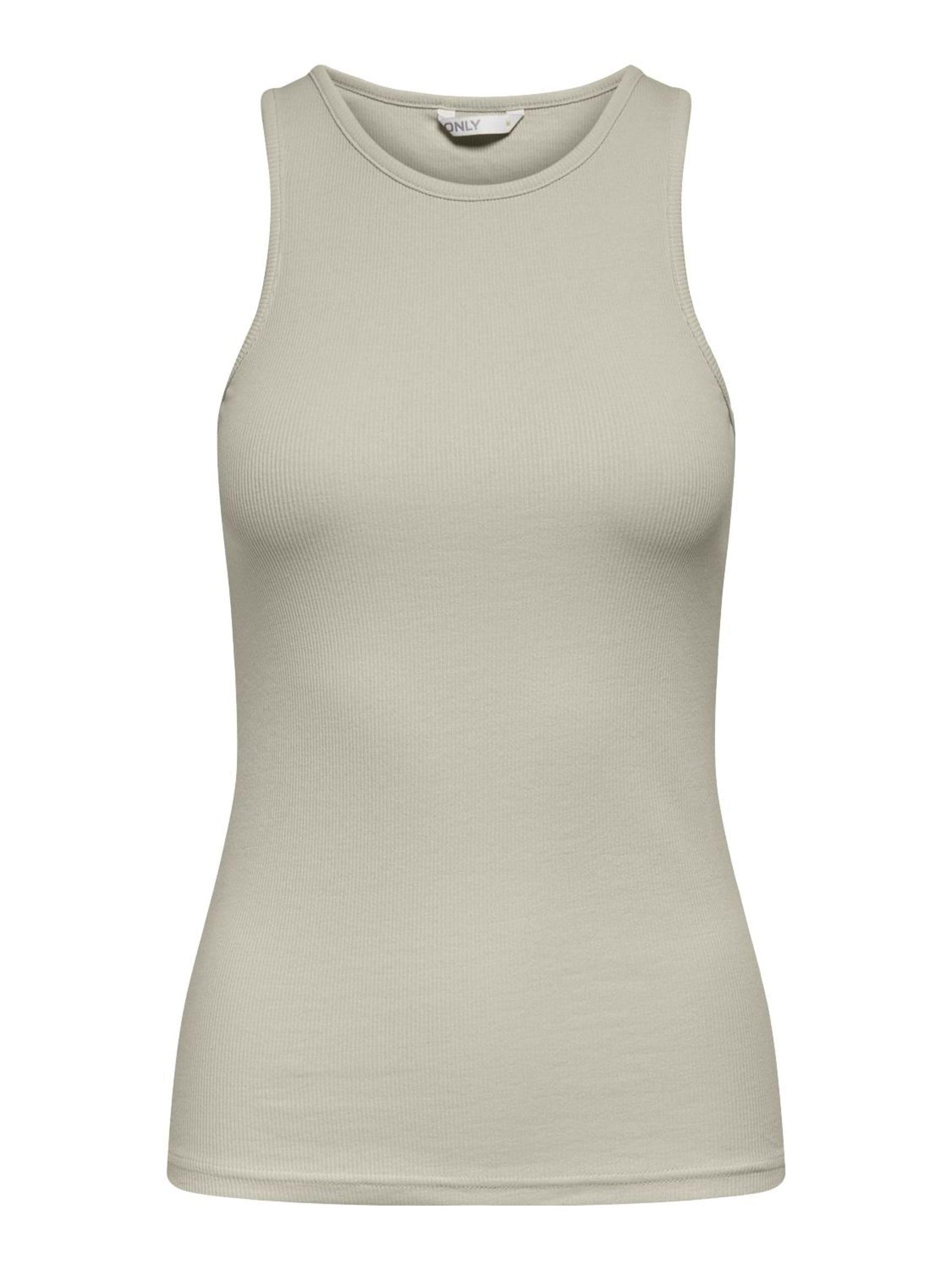 ONLY ONLKENYA Women's Ribbed Tank Top Basic Shirt Crew Neck Top Sleeveless in Structure Rip