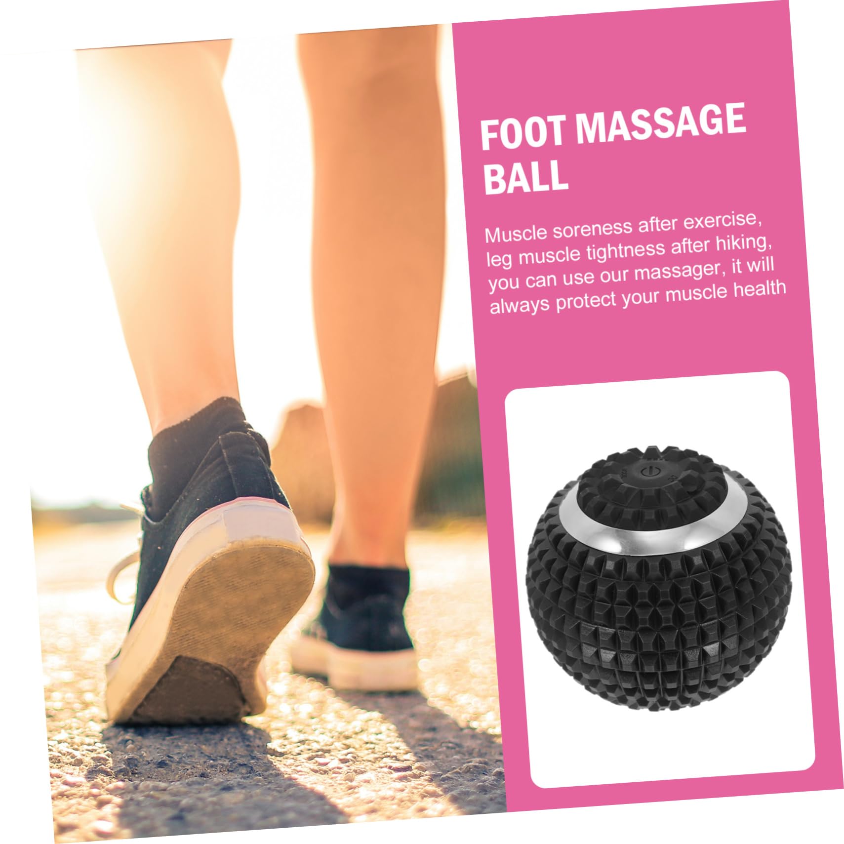 Balle de Massage Électrique Vibrante pour Pieds, Abs Noir