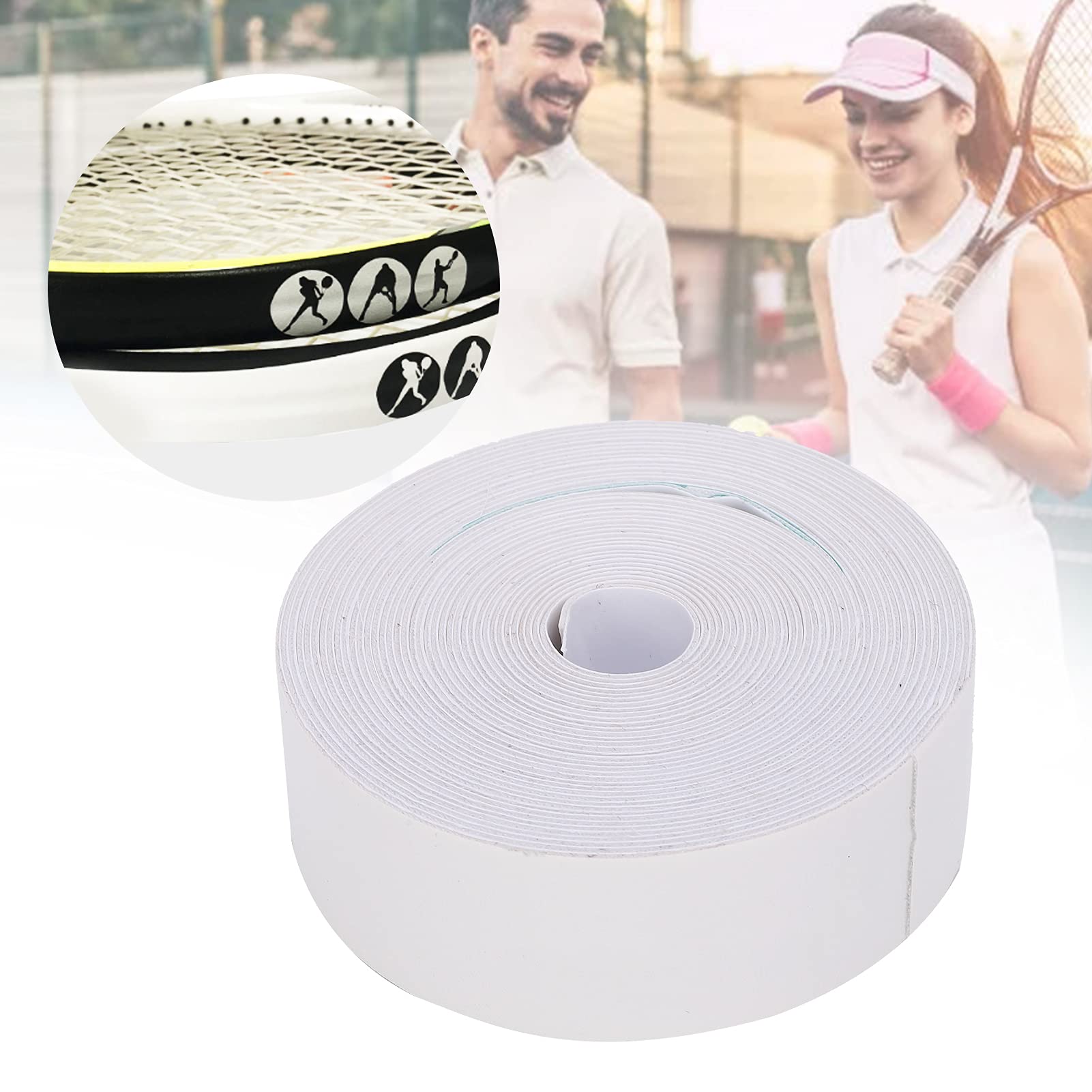 Tiiyee Nastro di Protezione della Racchetta, Nastro Adesivo AntiGraffio per Racchetta da Tennis Nastro Salva Testa della Racchetta Protezione del Telaio della Testa della Racchetta
