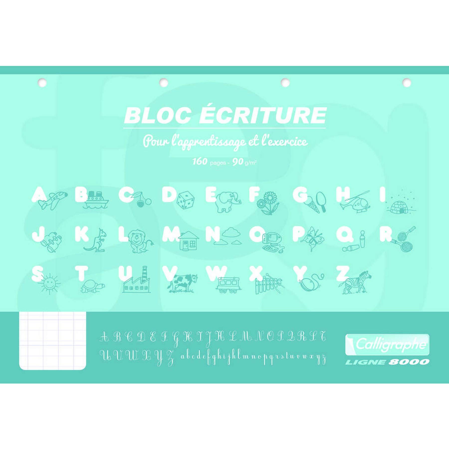 Clairefontaine - Ref 108242C - 8000 Collection Italian Writing Pad (160 Pages) - A4 (210 x 297mm) in Size, Micro-Perforated Sheets, DL 3mm IV Rulings, 90gsm Vellum Paper