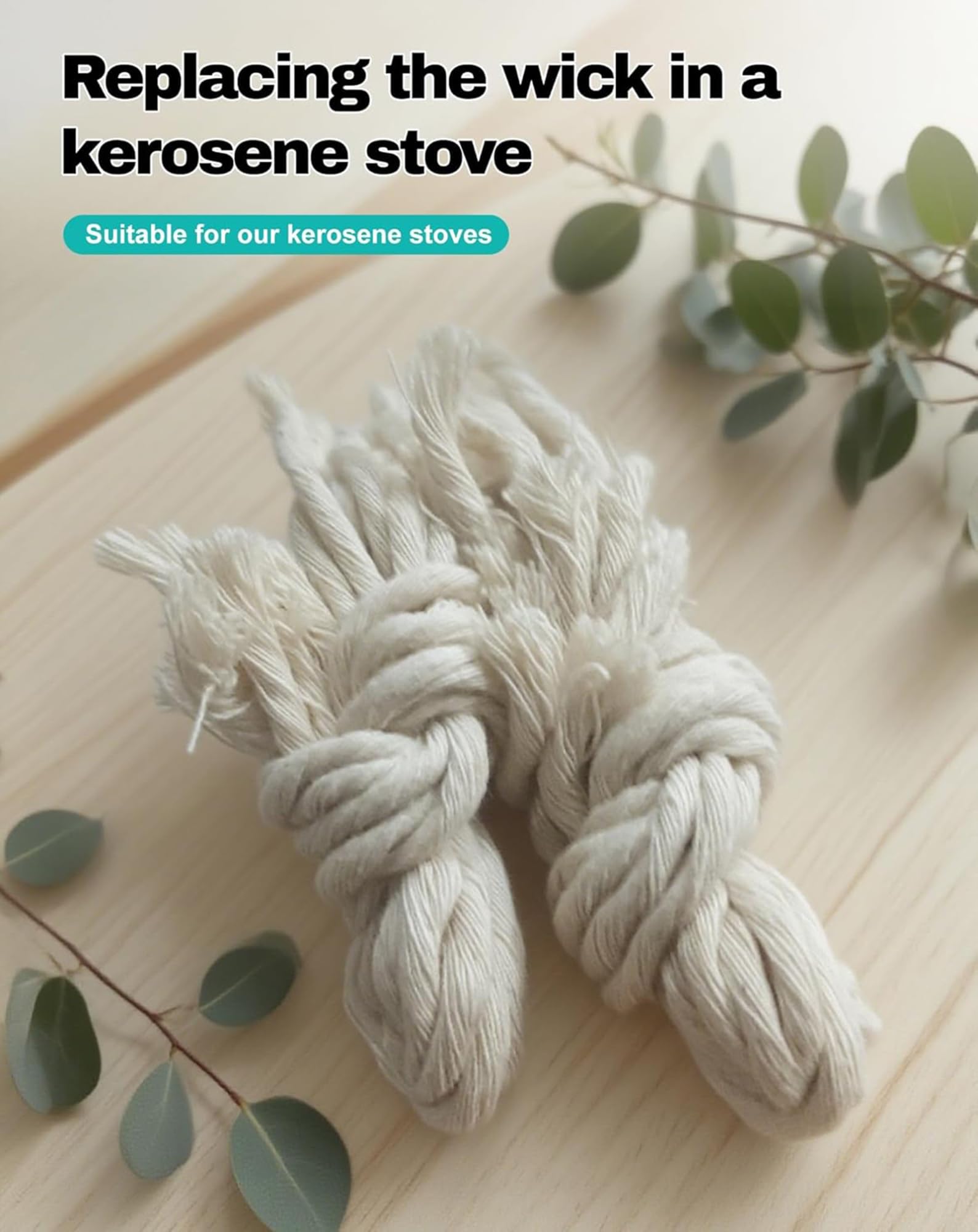 Knot bawełniany do kuchenki naftowej 0,2'' x 17,3'', wymienny knot do kuchenki naftowej, akcesoria do kuchenek kempingowych (100/200/300 szt.)(300pcs)