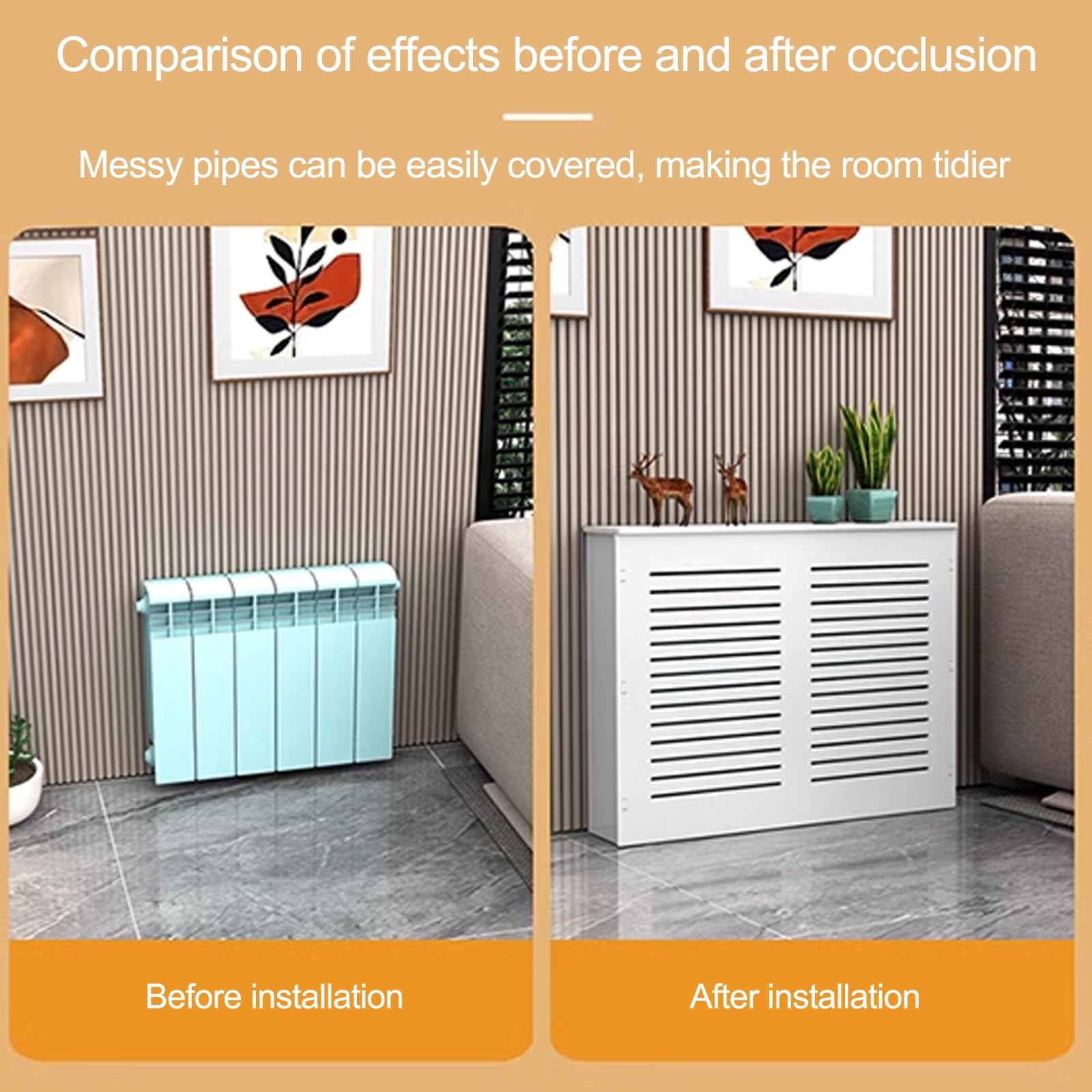 Heizkörperverkleidung mit Sto-Regal, stanzfreier Heizschrank, Slish Home Shield für platzsparende Enhanced Décor Modernes Design Einfache Inllat-Konstruktion