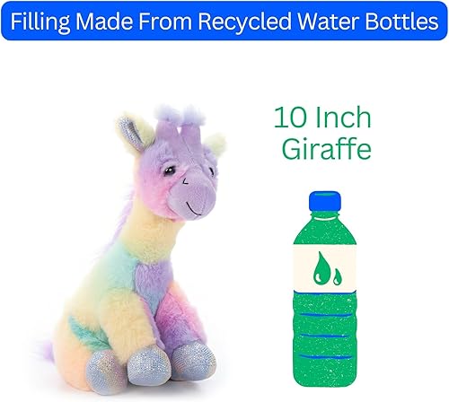 Miniatura 7 de The Petting Zoo Peluche de jirafa, animales Ombrez, juguete de peluche de jirafa arcoíris de 10 pulgadas