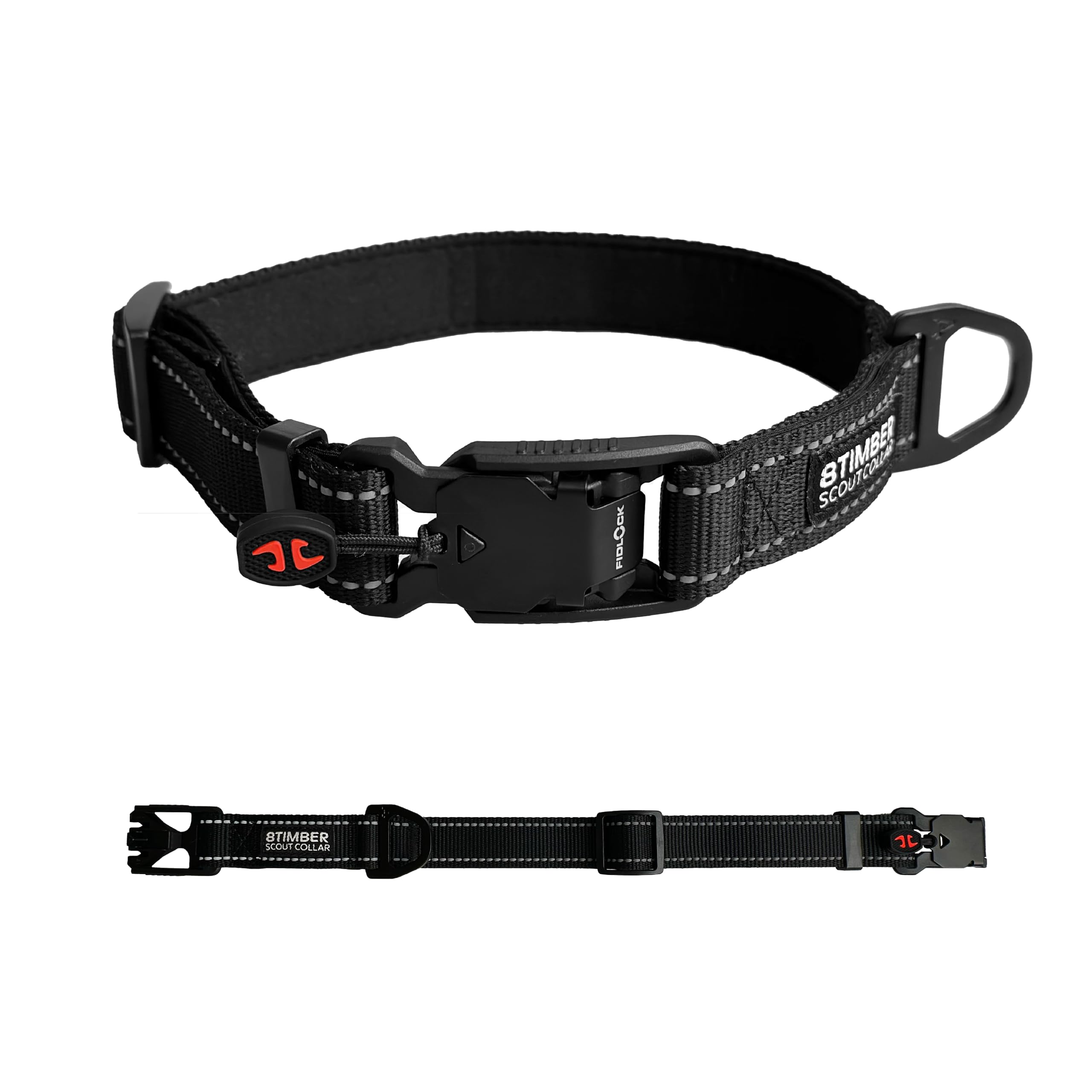 8TIMBER Scout Dog Collar - with Innovative FIDLOCK V-Buckle 25 — Large — Secure and Stylish Magnetic Closure Collar for Dogs Premium Quality