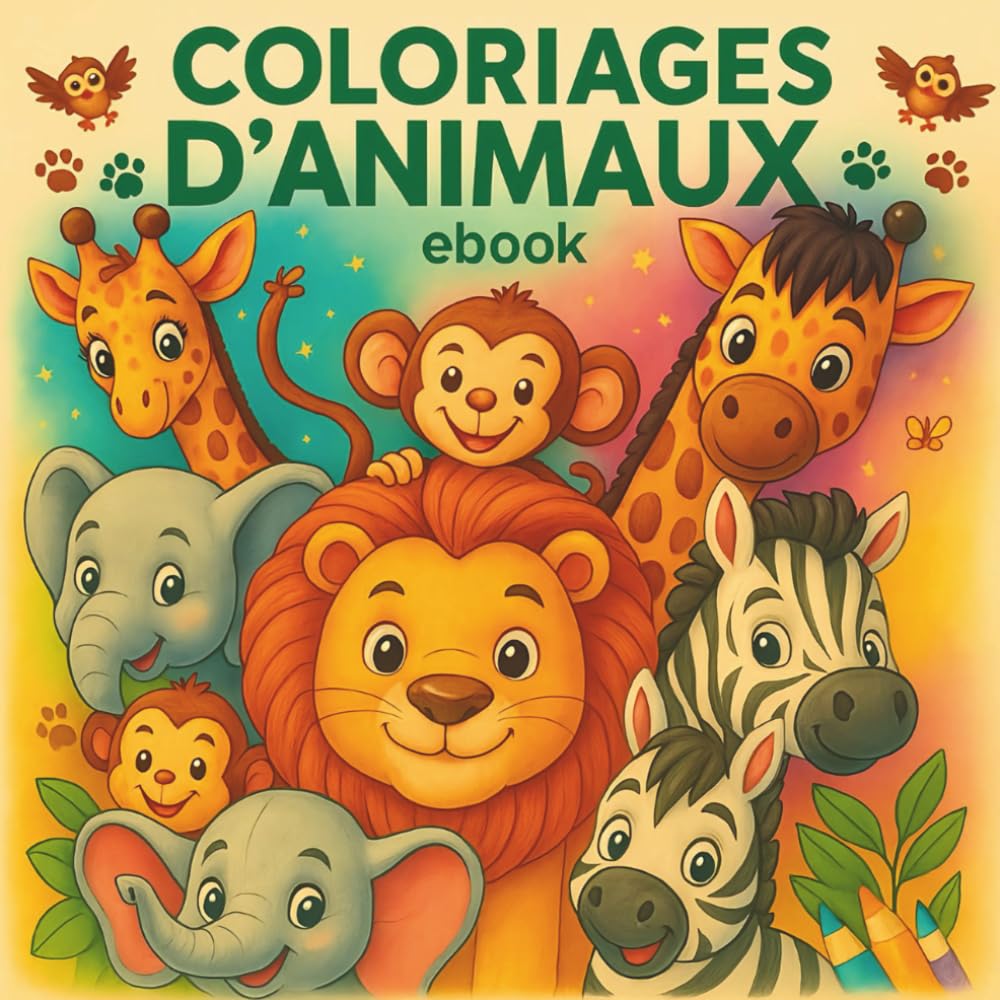 Coloriages d’Animaux – eBook: Livre de coloriage facile pour les enfants d'âge préscolaire
