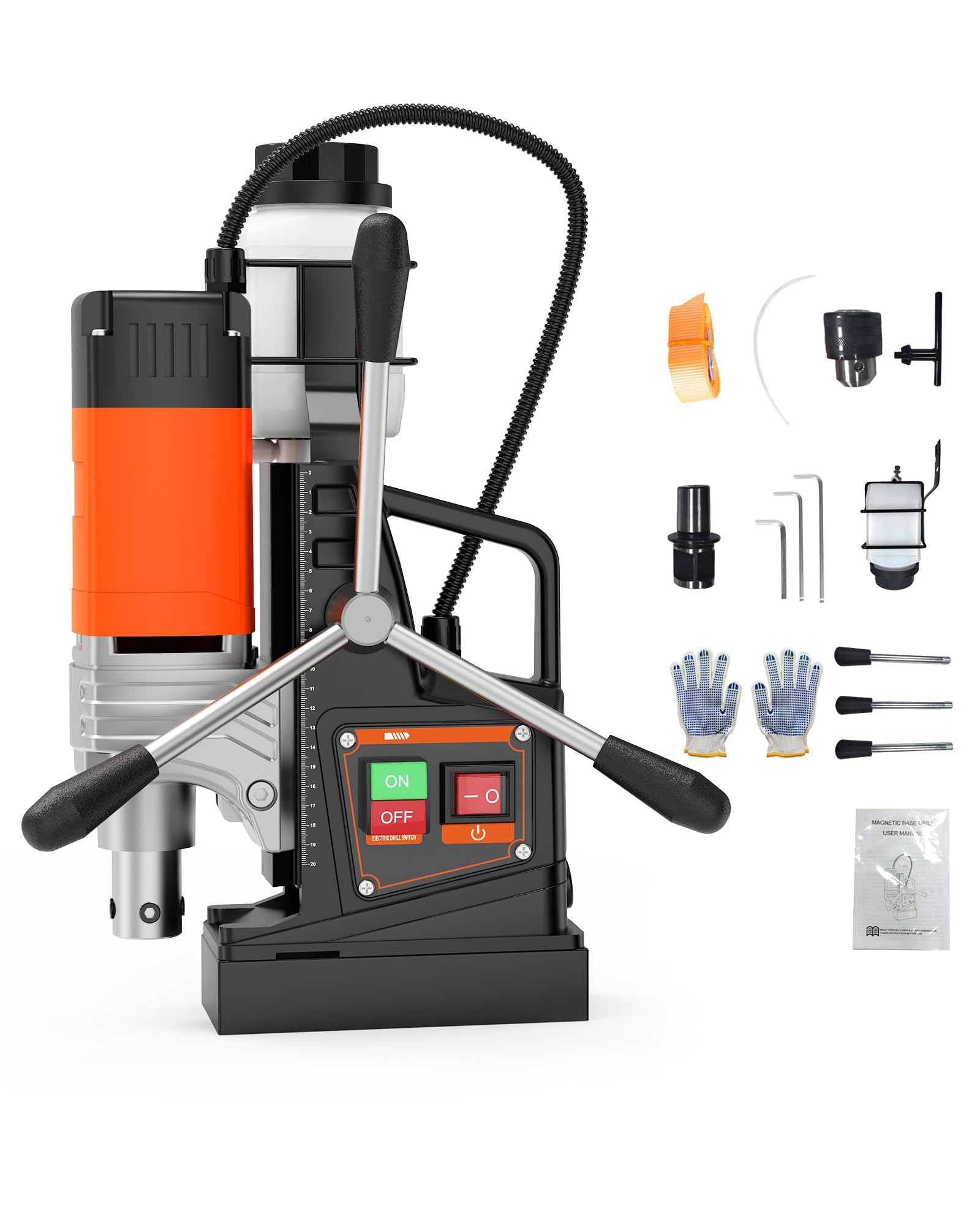 1750W Mag Drill Press 2" Boring Diameter Portable Magnetic Drill for Metal Surface Industrial and Home Improvement, 810 RPM Adjustable Speed