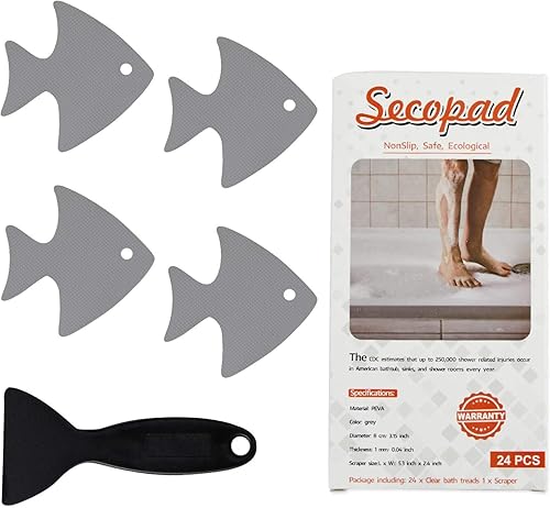 Miniatura 8 de Adhesivos para bañera antideslizantes, 24 piezas de peldaños de ducha de seguridad con raspador premium