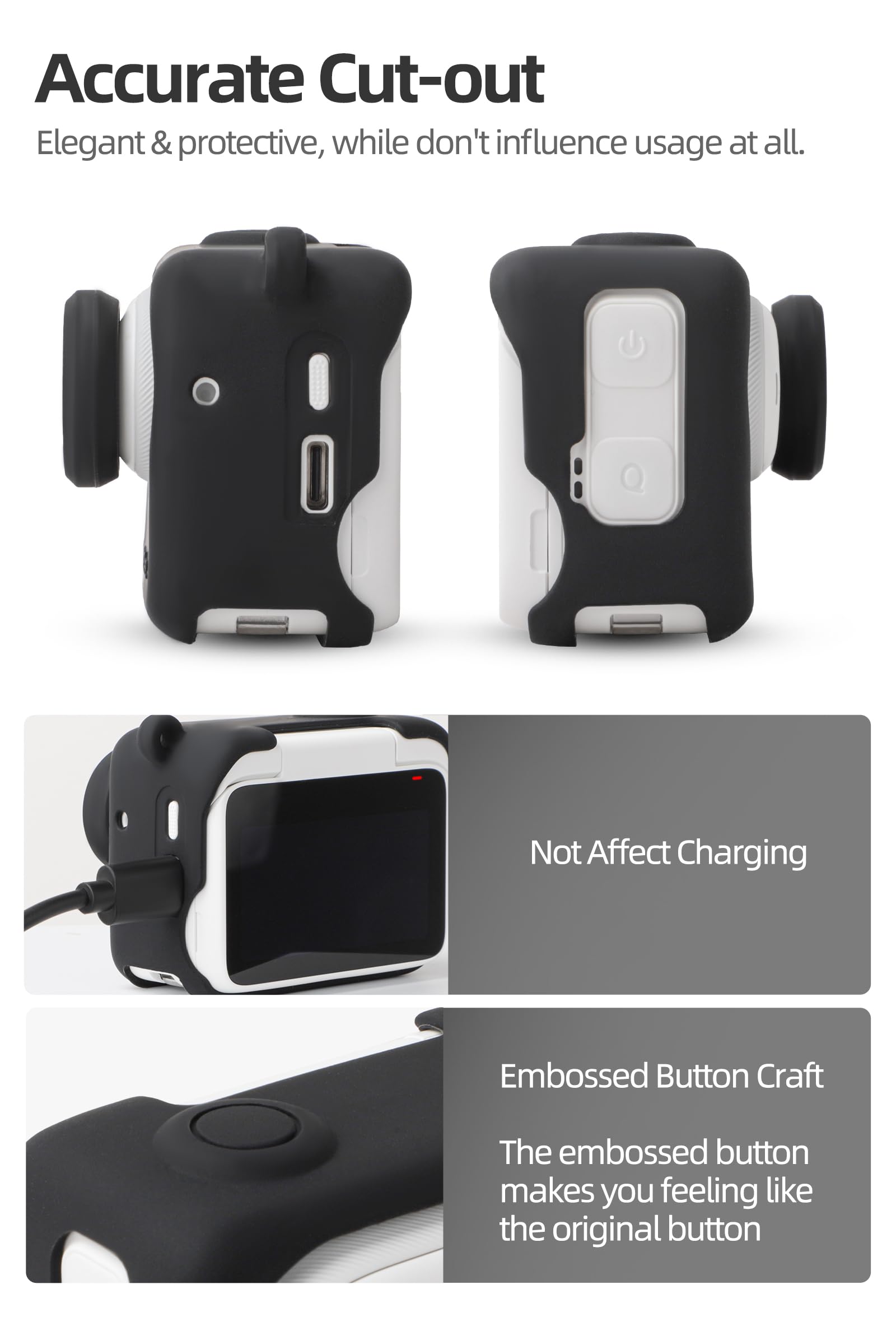 Silikon Schutzhülle Für Insta360 GO 3S - Mit Objektivdeckel & Umhängeband