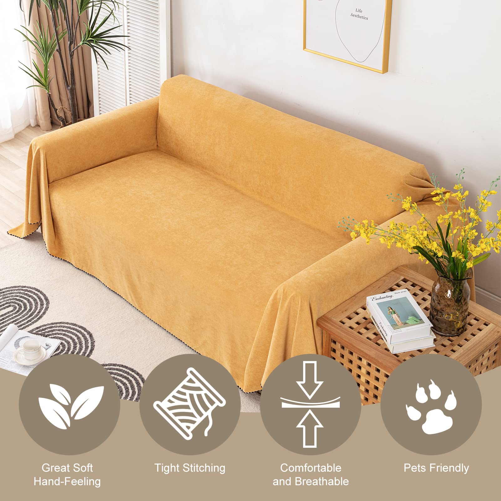 Super Zachte Comfort Sofa Handdoek Sofa Cover 3/2/4 Seater L Vorm Effen Kleur Multifunctionele Vier Seizoenen Universele Home Decor Sofa Slipcovers Antislip Wasbaar Voor Woonkamer Slaapkamer (Color Super Zachte Comfort Sofa Handdoek Sofa Cover 3/2/4 Seater L Vorm Effen Kleur Multifunctionele Vier Seizoenen Universele Home Decor Sofa Slipcovers Antislip Wasbaar Voor Woonkamer Slaapkamer (Color