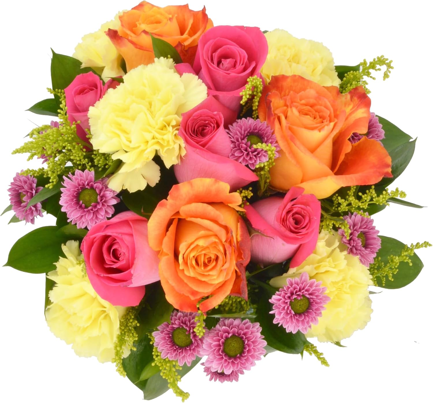 Everlasting Fling in Wooden Vase| Pink, Orange Aquabloom Arrangement | Arabella Bouquets | Real Fresh Flowers for Delivery, Gift for Birthday, Congratulations, Anniversary, Thank You