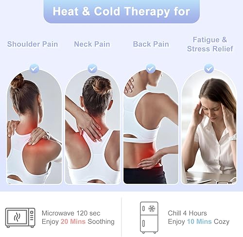 Miniatura 2 de SuzziPad Almohadilla térmica para microondas para cuello y hombros, almohadilla térmica para el cuello en microondas para aliviar el dolor y