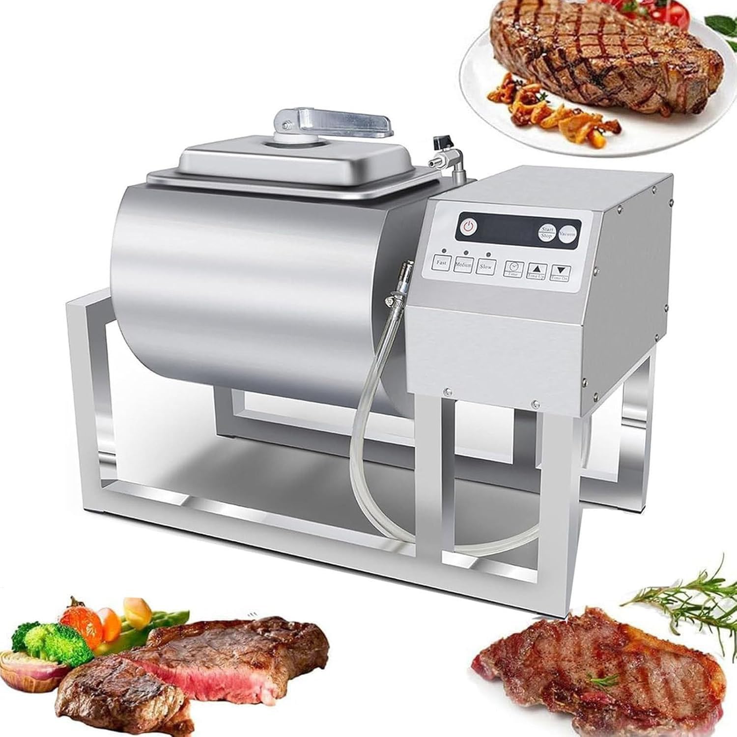 Máquina marinadora al vacío para preparar cecina y salchichas en casa