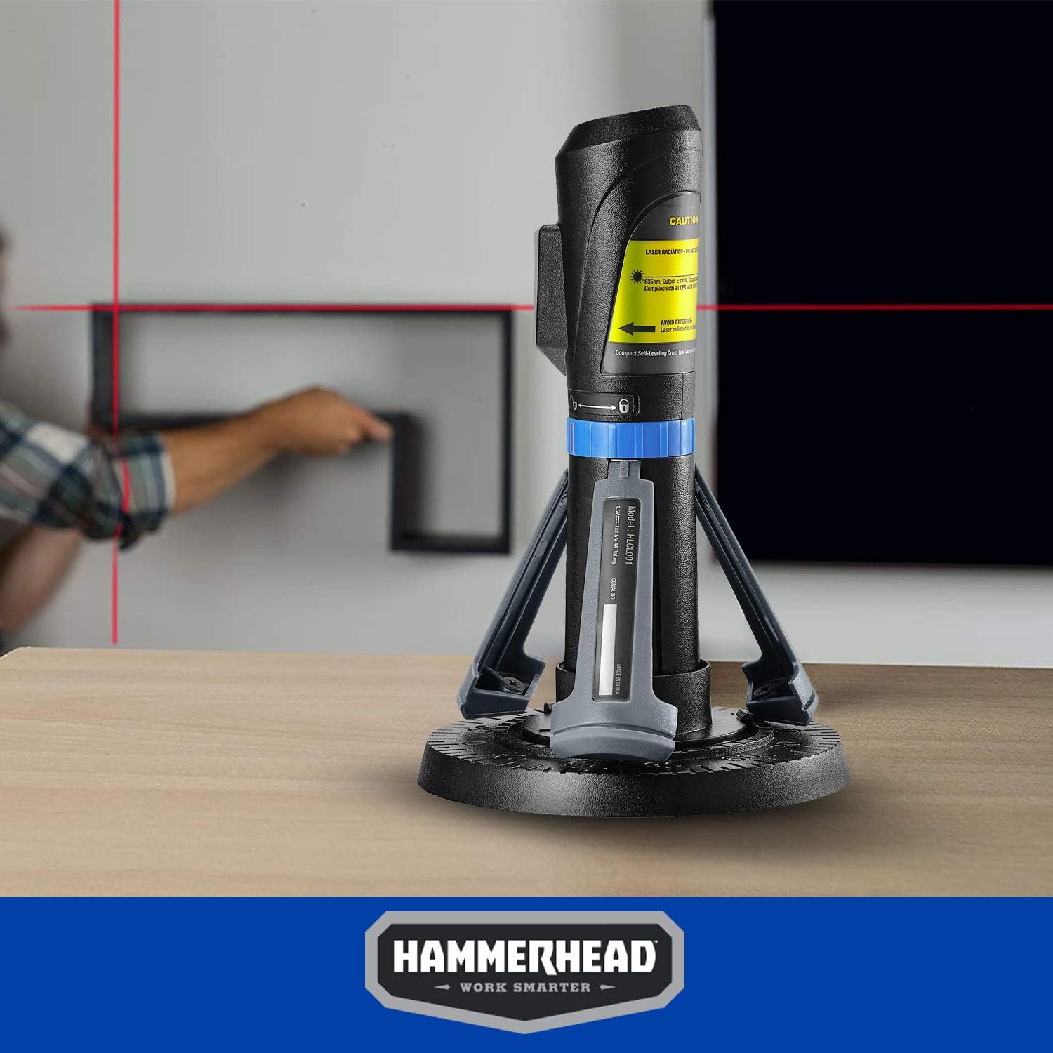 Hammerhead Compact Self-Leveling Cross Line Laser with Tripod Stand – HLCL001