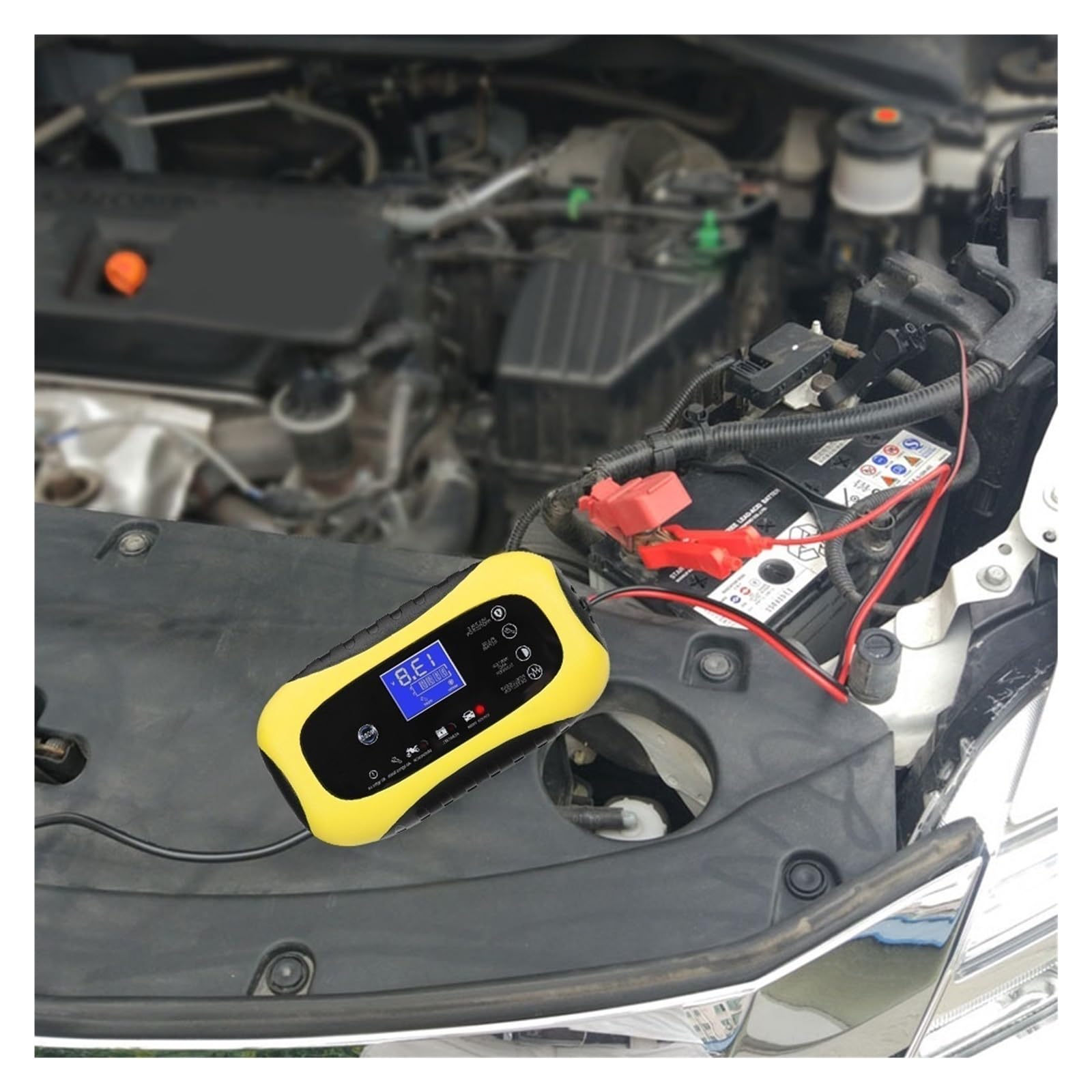 Przenośna Ładowarka Samochodowa Z Wyświetlaczem LCD Pulse Repair Charger 12V 6A Do Motocykli Samochodów Motocyklowych Wydajne Szybkie ładowanie