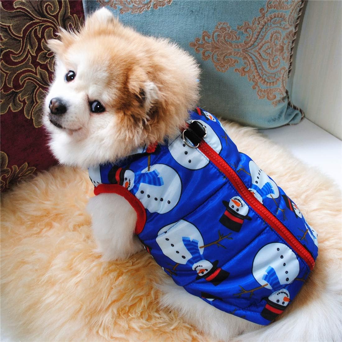 N / A Pet Winter Clothes,Small Dog Warm Coat Jackets Pet Christmas Clothing Costume for Cats Puppy Small Dogs (L, Blue Santa) - Image 5