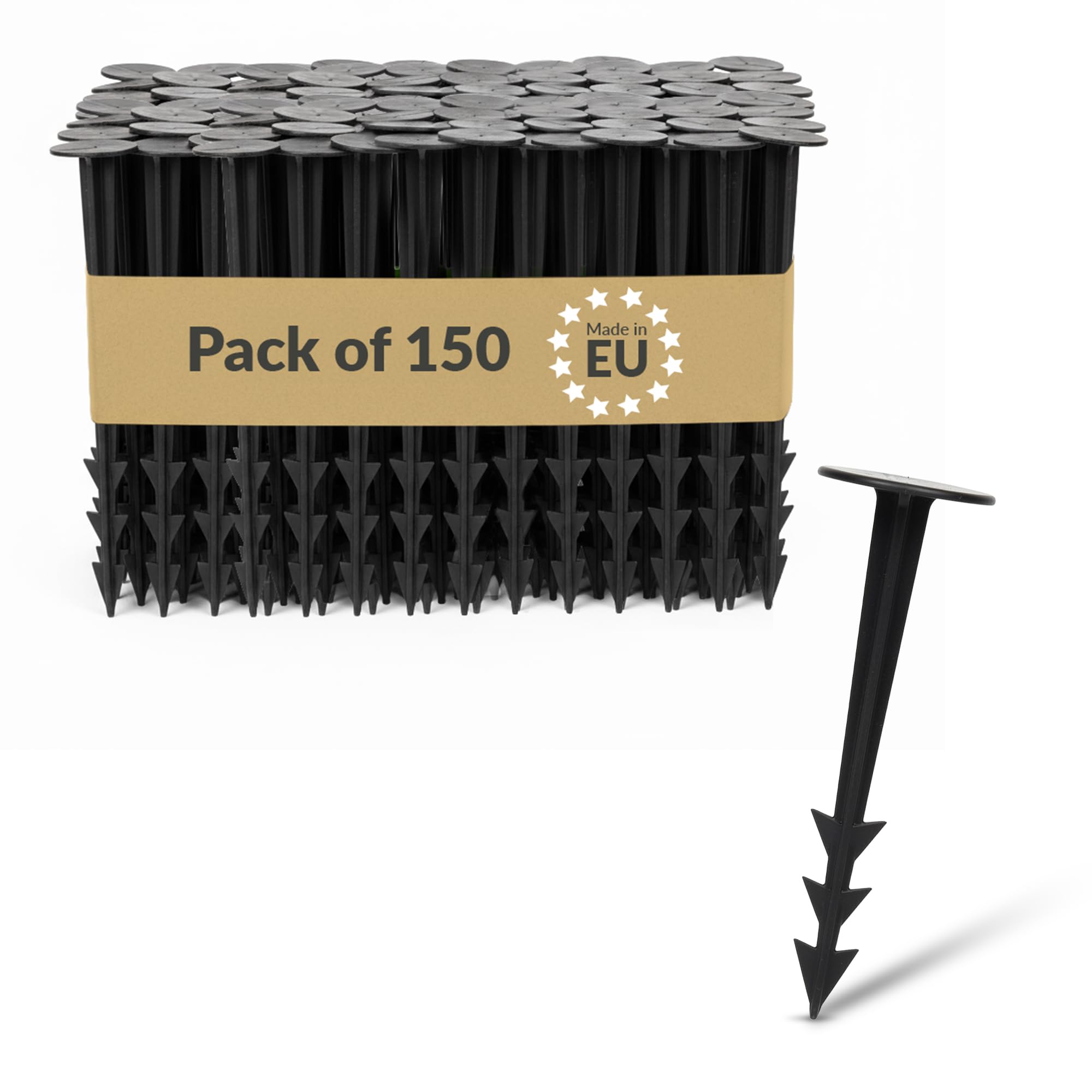 BAKOKI Weed Fabric Garden Pegs 150x Membrane Control - Anchor Pegs - Tarpaulin Pegs - Fabric Mole Net Films Tarpaulins Ground Anchor