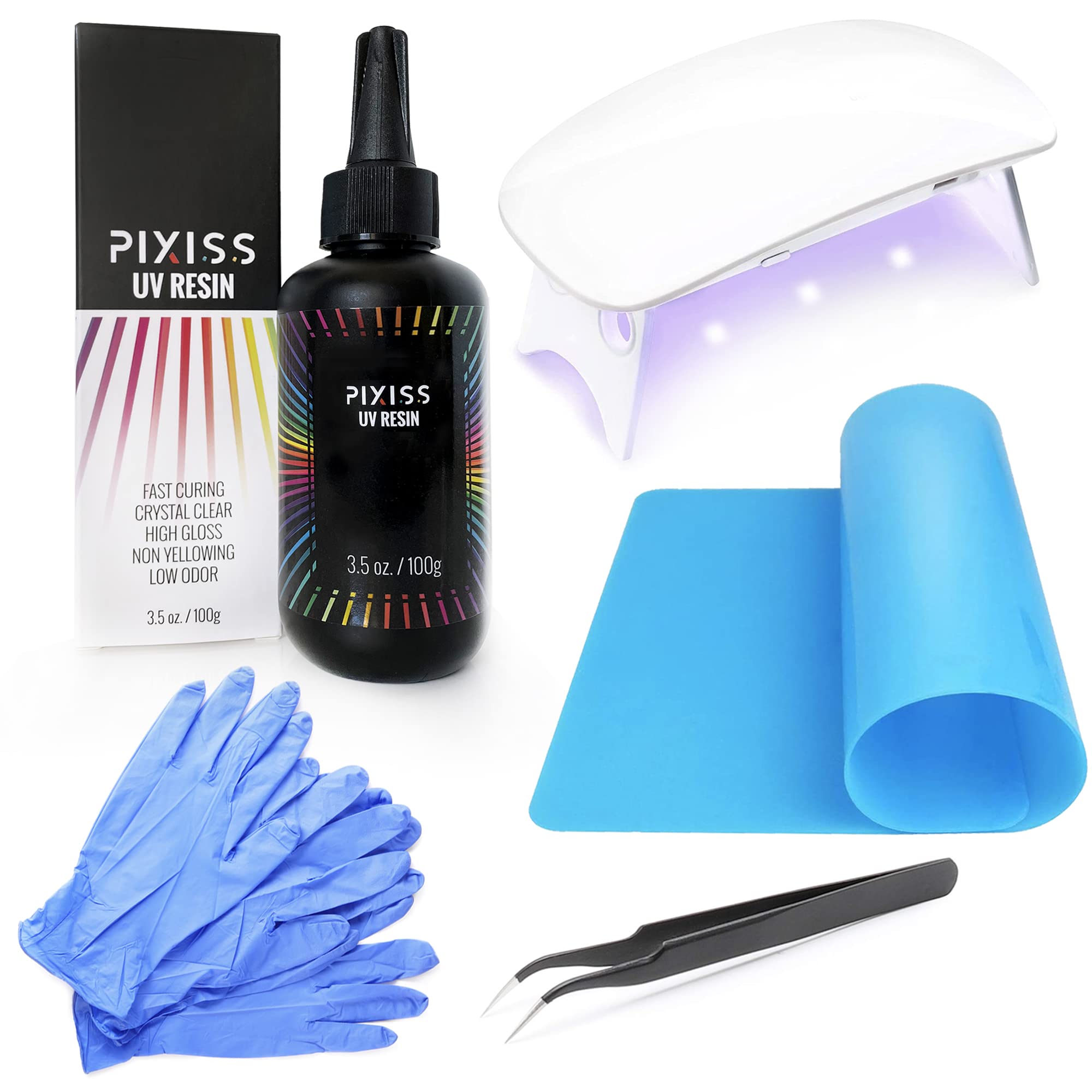 Buy UV Light Resin Clear Epoxy Craft Resin Kit Pixiss Crystal Clear Hard Type UV Resin Kit