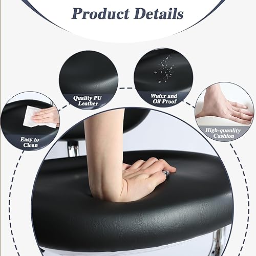 Miniatura 6 de Silla auxiliar dental médica con reposabrazos giratorio, silla médica con ruedas, asiento giratorio ergonómico, soporte de respaldo para clínicas,