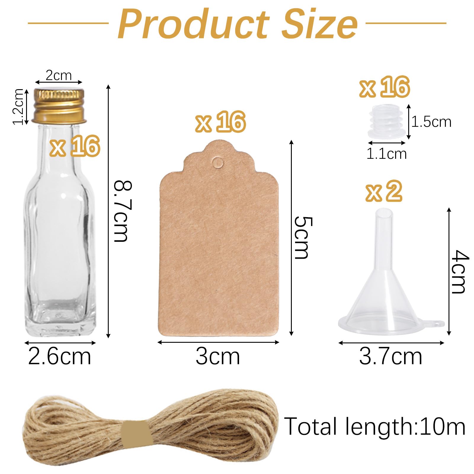 18 Mini Bouteilles Liqueur 50ml - Bouteilles Vides Réutilisables Avec Bouchons Et Entonnoirs