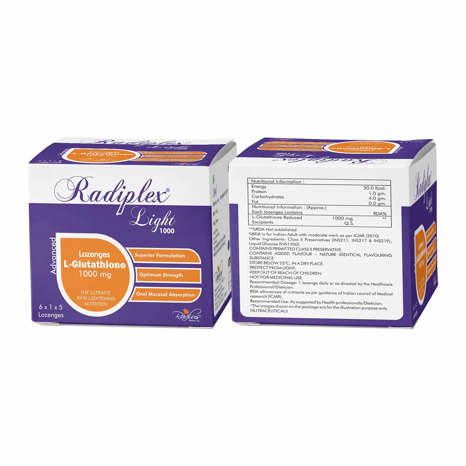 radiplex glutathione Radiplex Light 1000 Mg L Glutathione Reduced Logenzes Tablets Pack