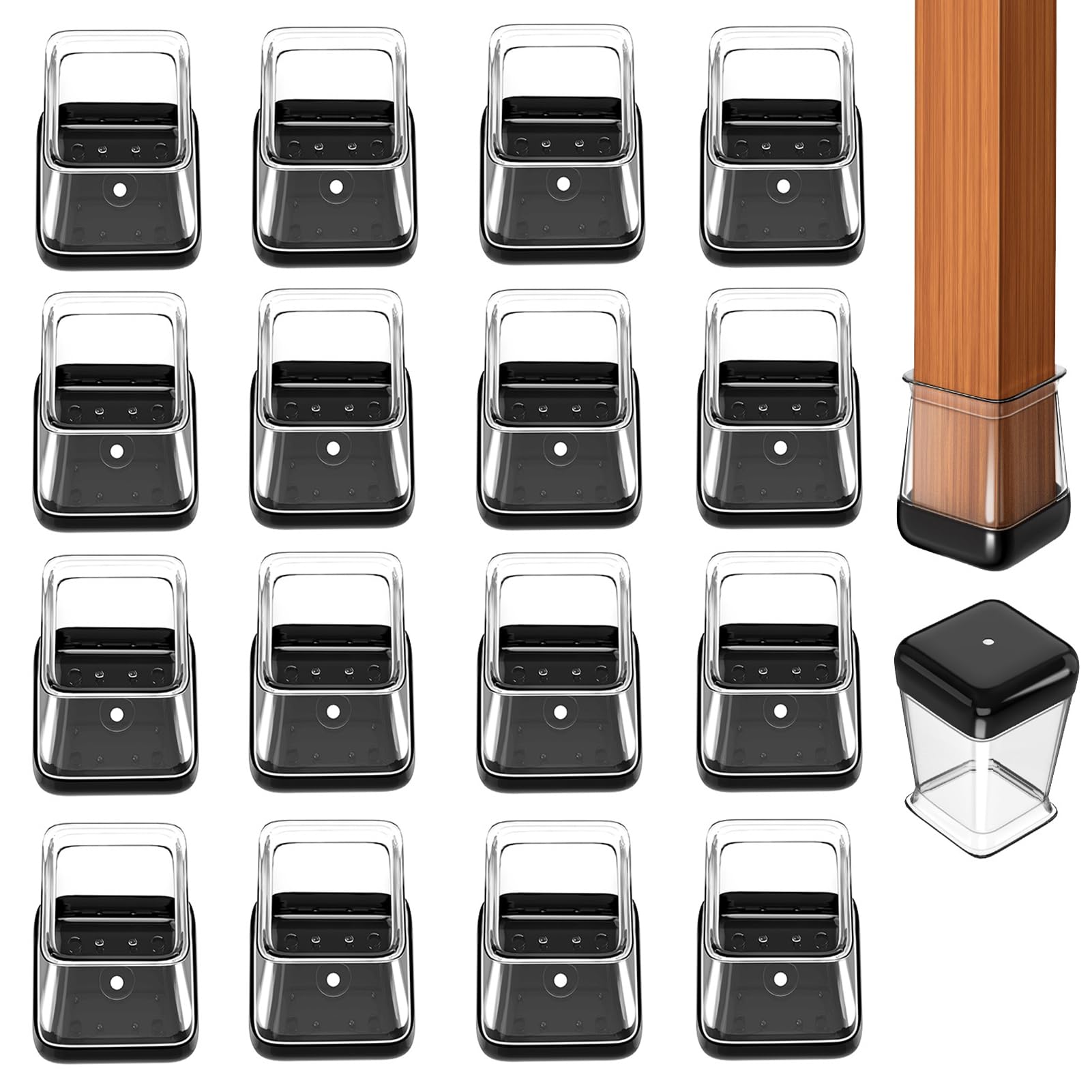 FunWorth Chair Leg Protectors, 16 Pack Furniture Leg Covers for 13-19mm