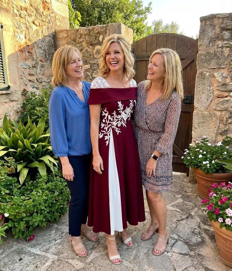 Elegant Mother of The Bride Dress Off Shoulder Floral Embroidery Pleated A Line Formal Wedding Guest Midi Groom Dress - Image 4