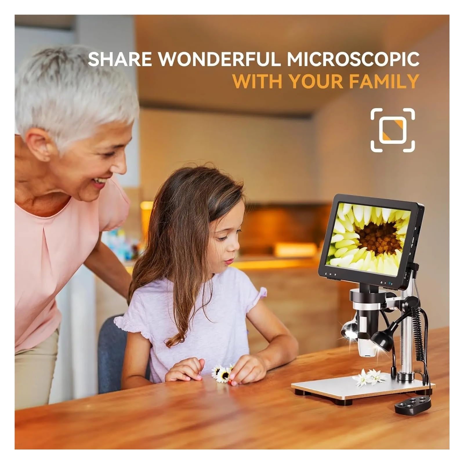 EDM9 7'' LCD Digital Microscope 1200X 1080P Coin 10 LED Lights Usb Electronics