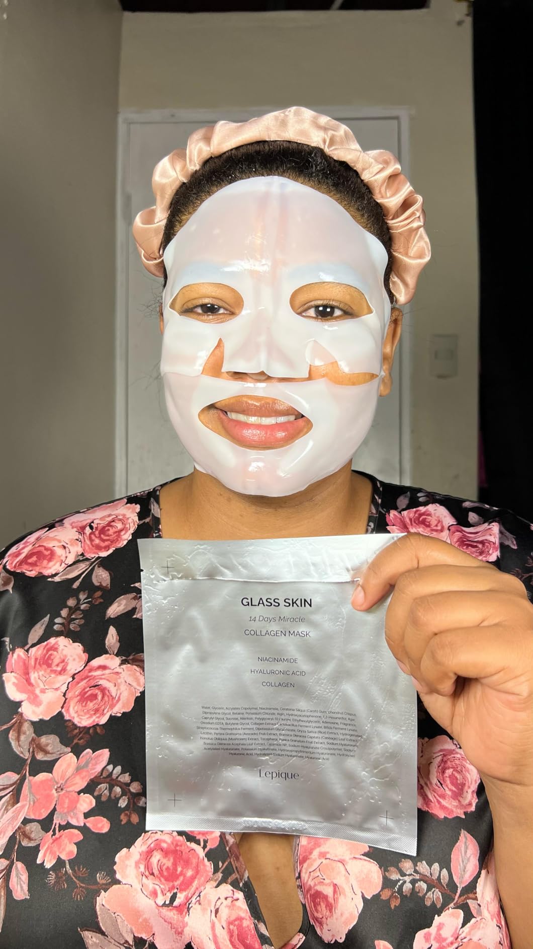 Lepique Luxury Spa-Grade Collagen Overnight Mask 4 Sheets – Korean Premium Overnight Face Mask, Highest Serum Content – Korean Hydrating Sheet Mask with Hyaluronic Acid & Niacinamide for Radiant Skin