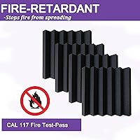 Vista 4 de Paquete de 24 paneles acústicos, paneles de espuma a prueba de sonido de 2 x 12 x 12 pulgadas para pared, paneles de cancelación de ruido