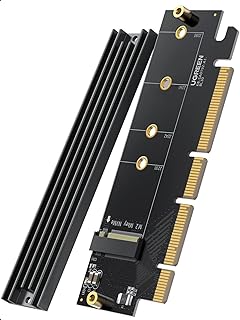 UGREEN PCIe M.2 NVME Adapter, PCIe x16 Express 4.0 64Gpbs Adapter with Heatsink, Supports PCIe x16/x8/x4, M.2 M/M&B Key SS…