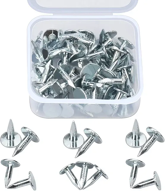 Noosverl 100pcs Galvanized Roof Nails for Shed Felt, 12mm Clout Nails